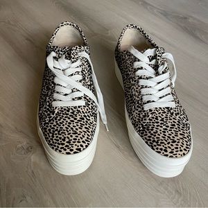 Cheetah print platform sneakers